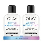Olay Face Moisturizer, Active Hydrating Beauty Fluid Lotion, Original Facial Moisturizer, 4 Oz. (Pack of 2)