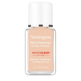 Neutrogena SkinClearing Oil-Free Acne and Blemish Fighting Liquid Foundation with.5% Salicylic Acid Acne Medicine, Shine Controlling Makeup for Acne Prone Skin, 60 Natural Beige, 1 fl. oz