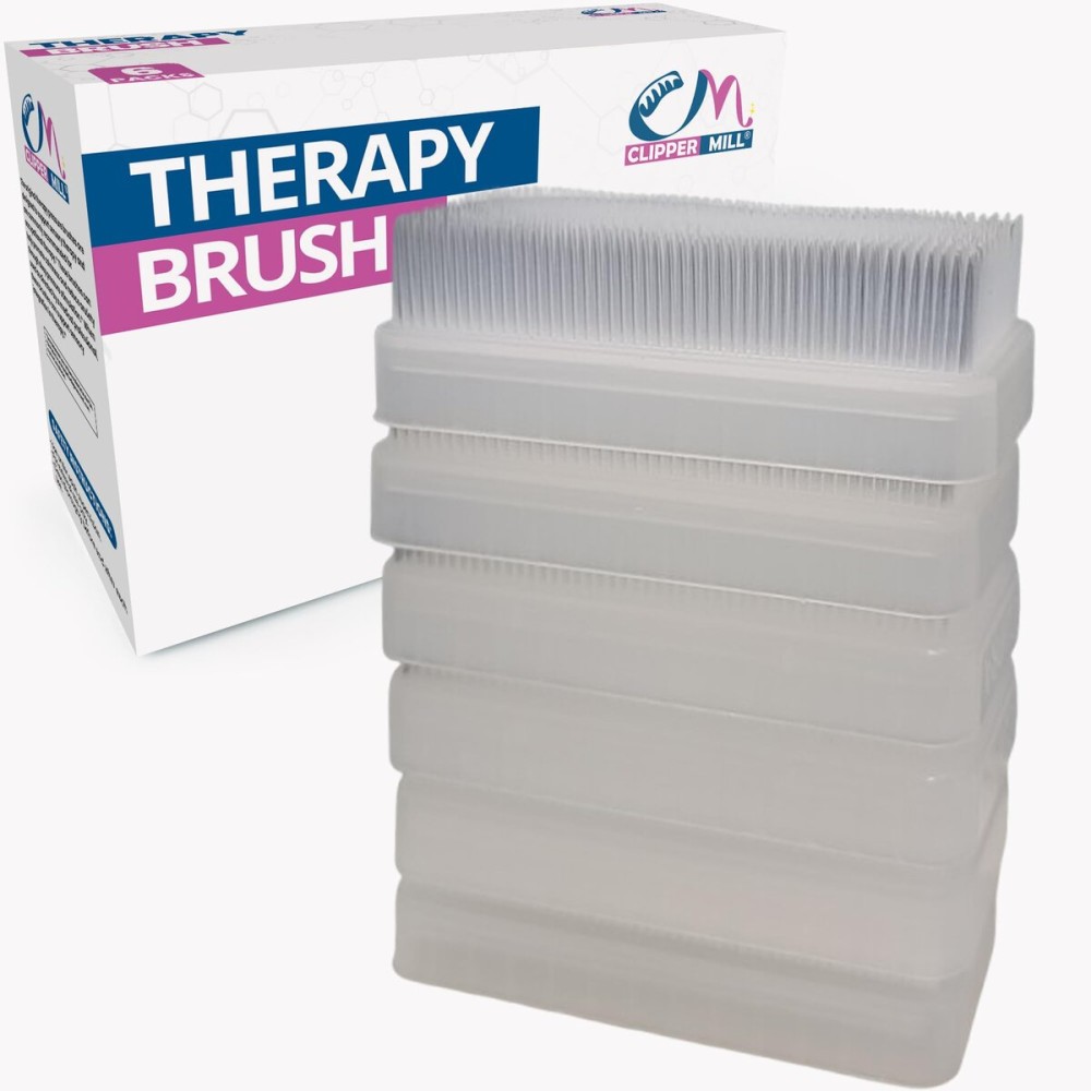 Wilbarger Method Therapy Sensory Brush Occupational & Therapressure Brush for Calming, Stimulating, and Sensory Brushing - Use as Part of The Wilbarger Brushing Protocol, White, 6 Count (Pack of 1)