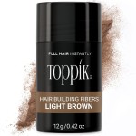 Toppik Hair Building Fibers, Light Brown, 12g Fill In Fine or Thinning Hair, Instantly Thicker, Fuller Looking, 9 Shades for Men & Women, Keratin Protein Formula