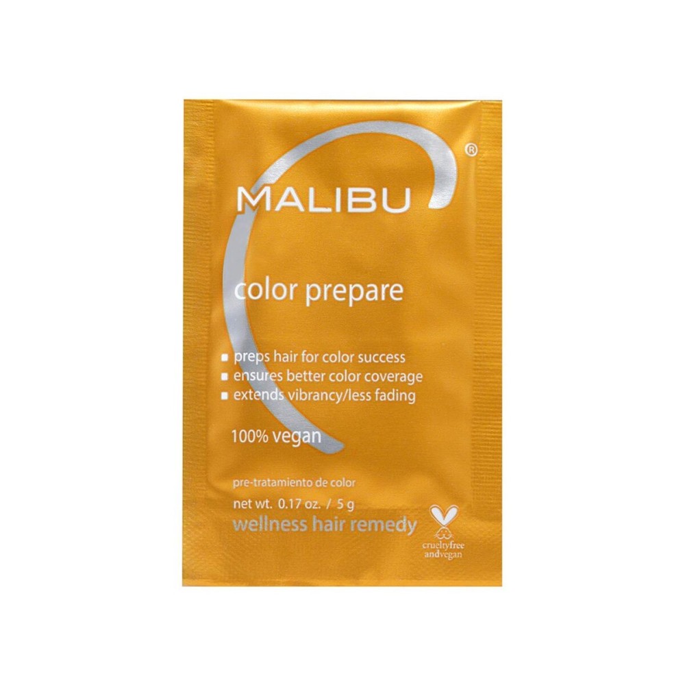 Malibu C Color Prepare Wellness Hair Remedy (1 Packet) - Extends Hair Color Vibrancy & Counteracts Discoloration - Hair Care Remedy for Color Treated Hair