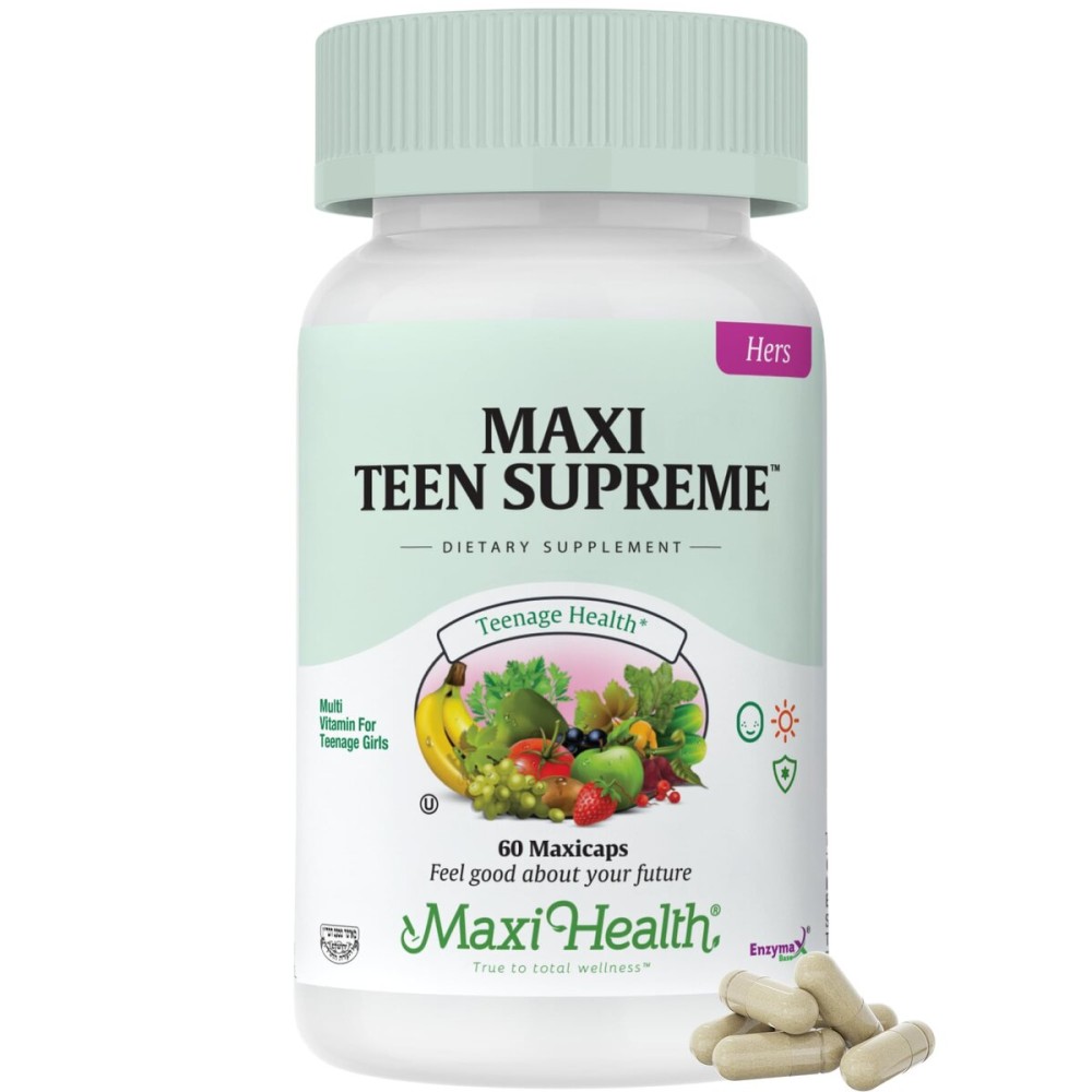 Teen Vitamins for Girls 12-17 - Teen Multivitamin Supreme with D3, Iron, Calcium, Biotin, Digestive Enzymes - Teenager Girl Multi Vitamins for Energy, Immune & Mood Support - 60 Count