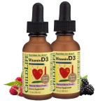 CHILDLIFE Essentials Vitamin D3 Drops for Kids, Children, & Toddlers - Liquid Vitamin D Drops, 500 IU per Drop, Immune & Bone Health Support, Natural Berry - 1 Fl Oz (Pack of 2)