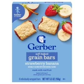 Gerber Soft Baked Grain Bars, Strawberry Banana, Toddler Snacks
