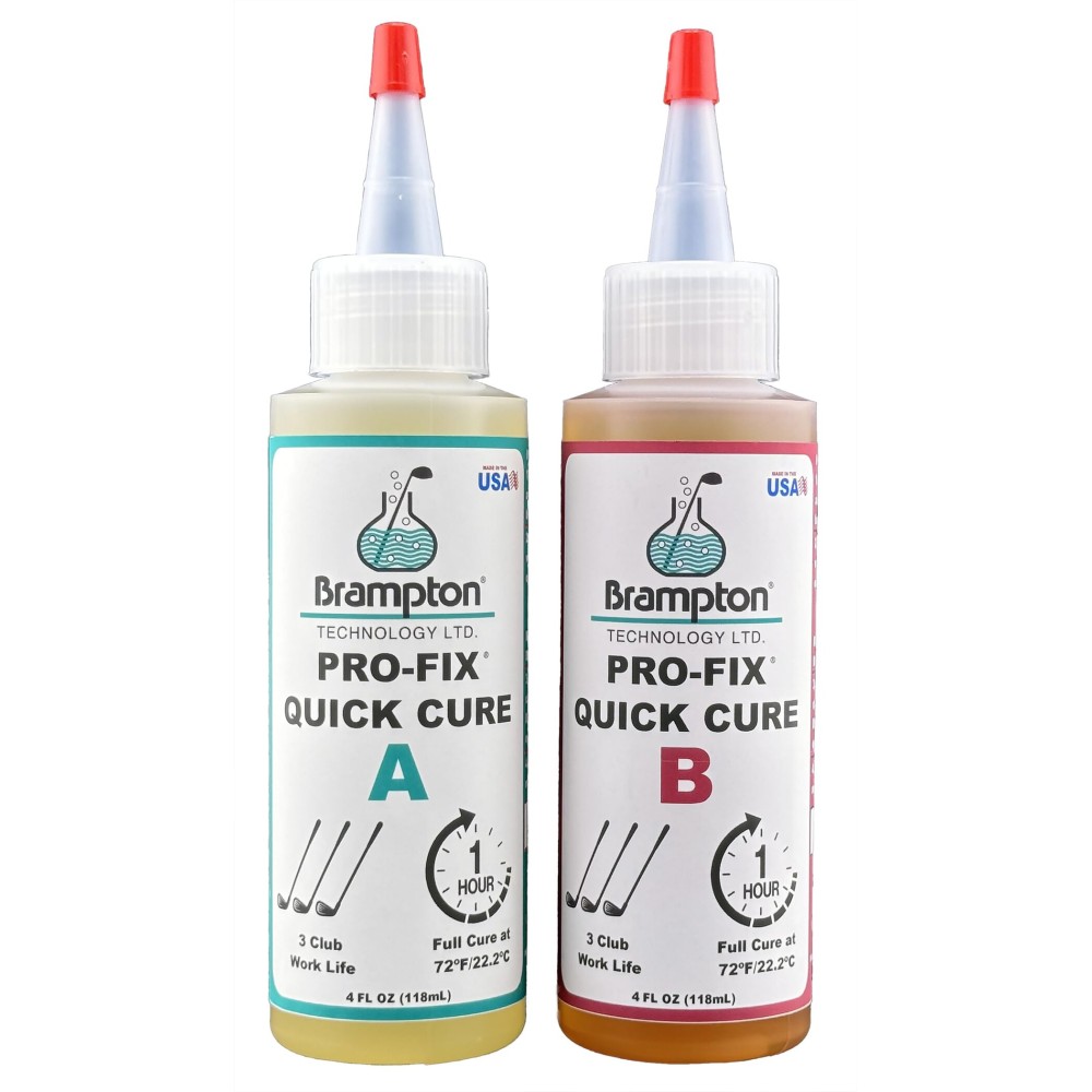 Brampton PRO-FIX Quick Cure Golf Epoxy - 30 Minute Golf Club Repair - Golf Epoxy for All Golf Shafts, Golf Heads, Drivers, Putters, and Irons - Engineered for The Golf Industry (8oz Kit)