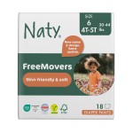 Naty FreeMovers Diaper Pants | Sensitive Skin Certified Potty Training Pants | Soft, Unscented | Absorbent & Leak-Proof | Unisex Baby & Toddler | Size 6, 4T-5T (30-44 lbs), 18 Count