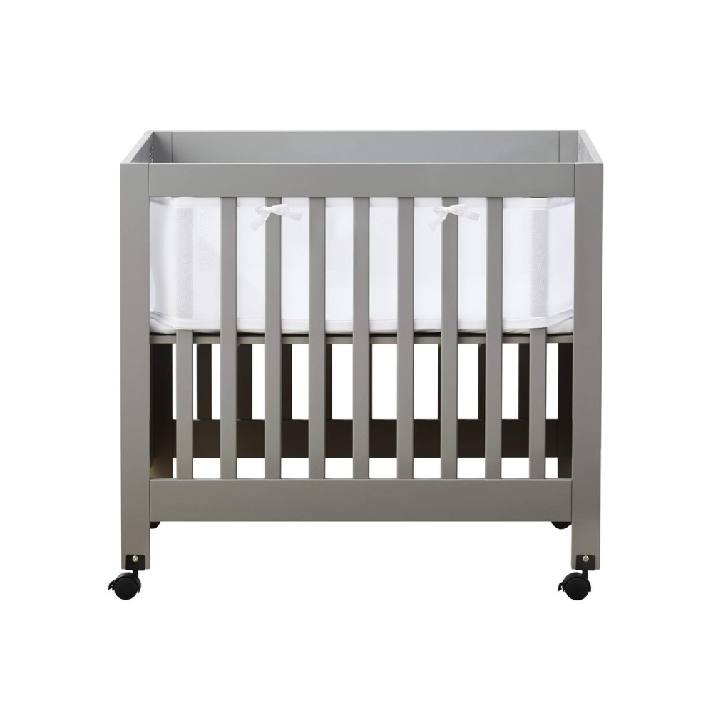 BreathableBaby Mini Crib Breathable Mesh Liner, Classic 3mm Mesh, White, Size 4M Covers 4 Sides FITS MINI Cribs with 38x24 Mattress ONLY