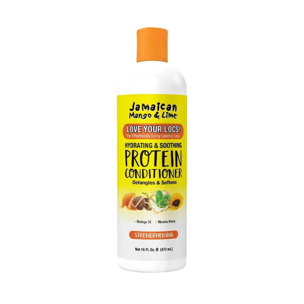 Jamaican Mango & Lime Protein Conditioner - Strengthening & Moisturizing Hair Care with Manuka Honey & Moringa Seed Oil for Natural Hair, Locs, Twists & Protective Styles - 16 oz