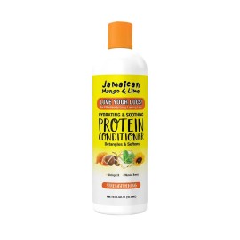 Jamaican Mango & Lime Protein Conditioner - Strengthening & Moisturizing Hair Care with Manuka Honey & Moringa Seed Oil for Natural Hair, Locs, Twists & Protective Styles - 16 oz