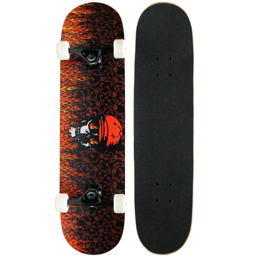 Krown Intro Skateboard, Red Flame