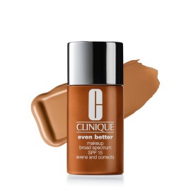 Clinique Even Better Makeup Liquid Foundation SPF 15 With Vitamin C For Dry + Oily Combination Skin Types | Medium Coverage + Natural Finish | Evens Skin Tone + Reduces Dark Spots, Amber, 1 Fl Oz