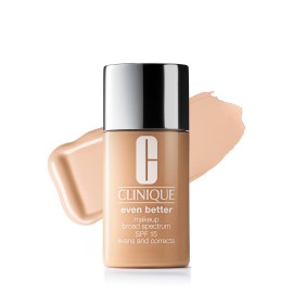 Clinique Even Better Makeup Liquid Foundation SPF 15 With Vitamin C For Dry + Oily Combination Skin Types | Medium Coverage + Natural Finish | Evens Skin Tone + Reduces Dark Spots, Alabaster, 1 Fl Oz