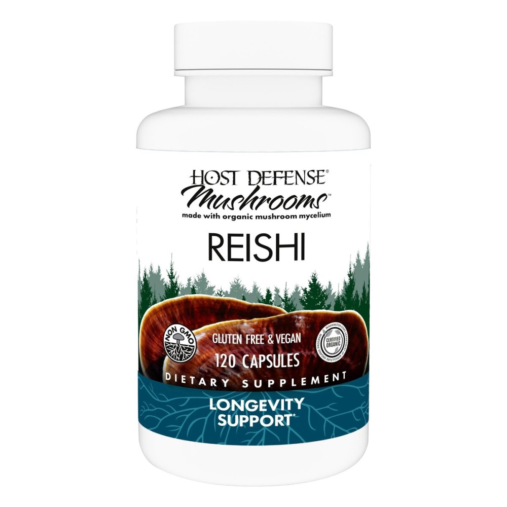 Host Defense Reishi Capsules - Heart & Immune Health Support Supplement - Mushroom Supplement to Support Energy & Vitality - Reishi Supplement to Aid Overall Well-Being - 120 Capsules
