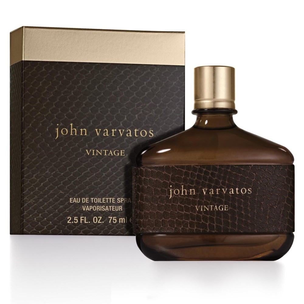 John Varvatos Men\'s Cologne, Vintage Eau de Toilette EDT Spray, Aromatic Chypre Scent with Notes of Quince Paste, Patchouli & Tobacco Leaf, 2.5 fl oz