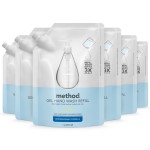 Method Gel Hand Soap Refill, Sweet Water, 34 fl oz (Pack of 6)