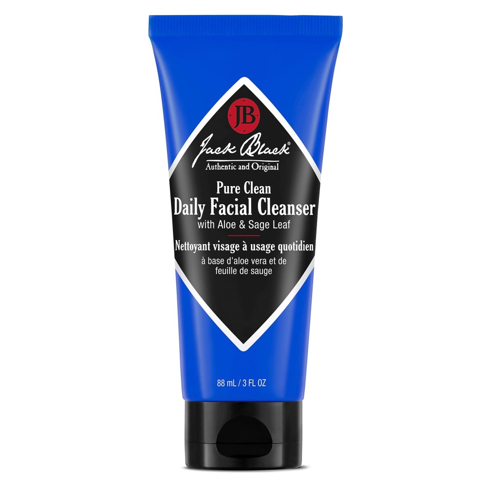 Jack Black Pure Clean Daily Facial Cleanser for Men - Mens Face Wash, Jack Black Face Wash Men\'s, Face Wash for Men, Face Cleanser for Men, 2-in-1 Mens Facial Cleanser & Toner, Gifts for Men, 3 Fl Oz