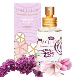Pacifica French Lilac Spray Perfume - Clean Vegan Floral Fragrance for Women, Fresh-Cut Lilac & Powdery Magnolia Notes, Long-Lasting Romantic Spring Scent, 1 oz
