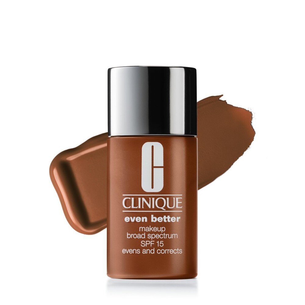 Clinique Even Better Makeup Liquid Foundation SPF 15 With Vitamin C For Dry + Oily Combination Skin Types | Medium Coverage + Natural Finish | Evens Skin Tone + Reduces Dark Spots, Sienna, 1 Fl Oz