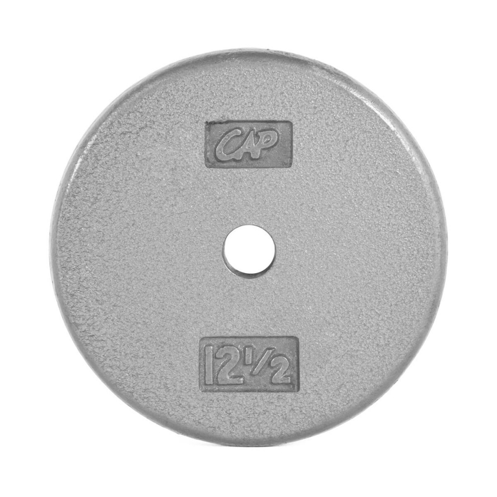 CAP Barbell Cast Iron Standard 1-Inch Weight Plates, Gray, Single, 12.5 Pound