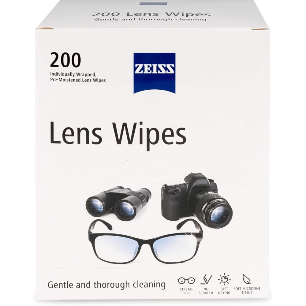 ZEISS Pre-Moistened Lens Cleaning Wipes, 200 Count