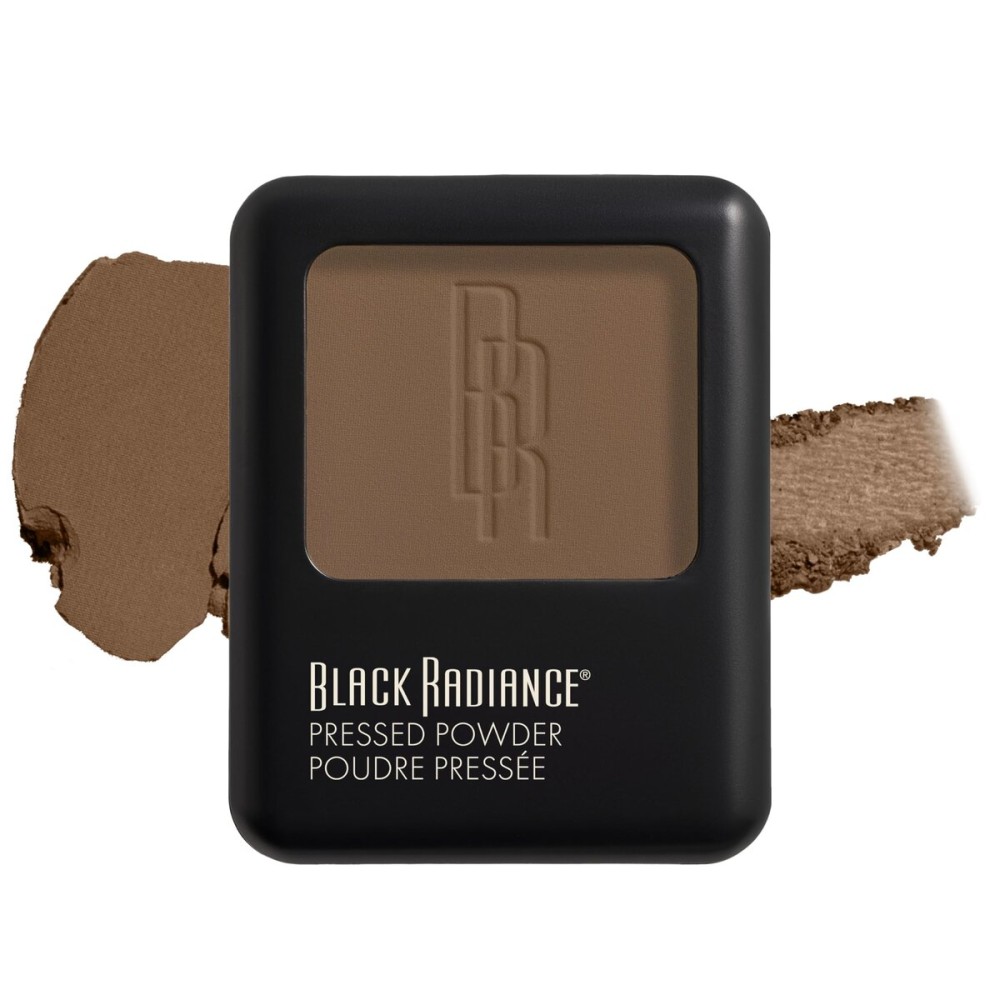 Black Radiance Pressed Powder, Pigment-Rich Matte Finish for Light Skin Tones, Oil-Absorbing Compact with Mirror & Sponge- Honey Amber