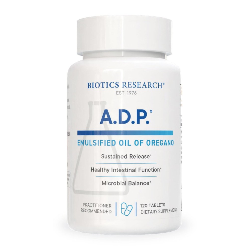Biotics Research A.D.P. Emulsified Oil of Oregano Tablets for GI Health -Sustained Release for High Absorption Contains Carvacrol, Wild Oregano Oil 50mg/S - Patented Formula -Non GMO -120 Tablets