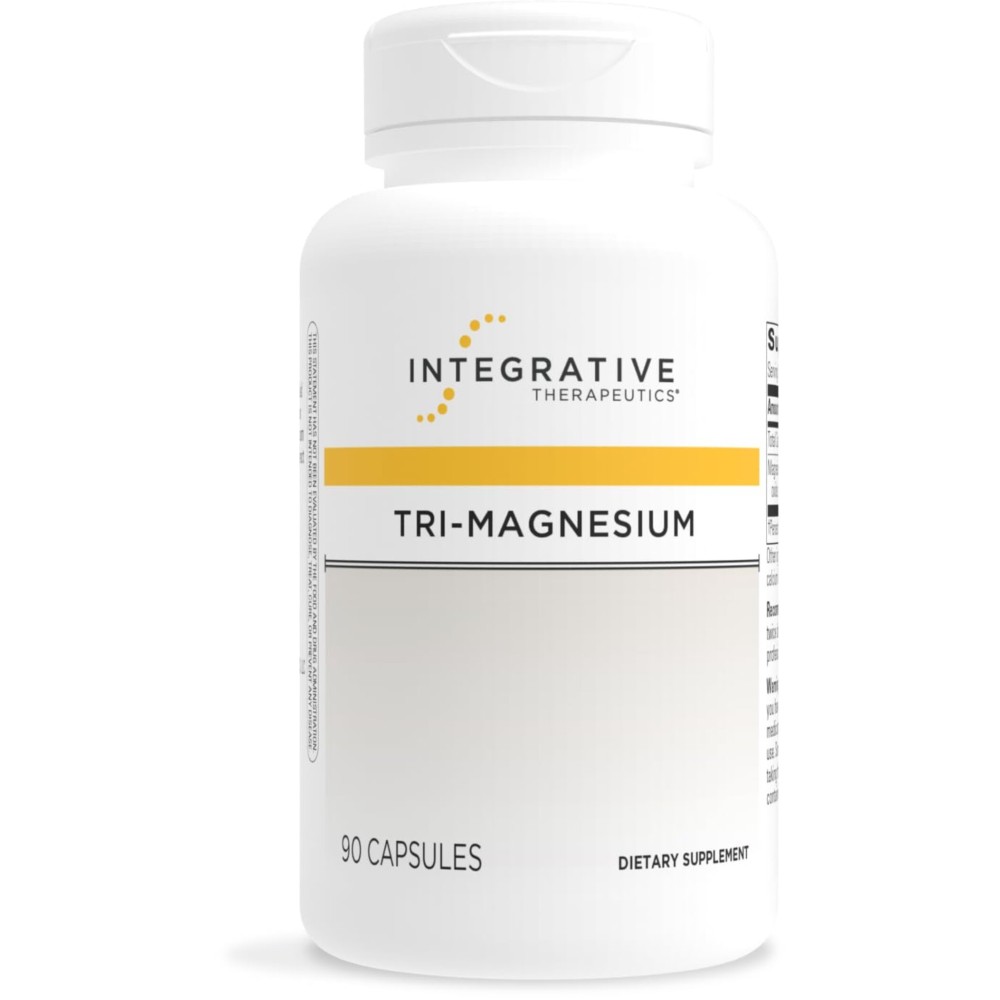 Integrative Therapeutics Tri-Magnesium - Supports Cellular Energy & Energy Metabolism* - Magnesium Supplement for Heart & Nerve Health Support* - Dairy-Free & Gluten-Free - 90 Capsules (90 Servings)