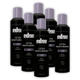 Edge Shaving Gel for Men, Extra Moisturizing with Vitamin E, (6 Pack) - Shave Gel For Men That Moisturizes, Protects and Soothes To Help Reduce Skin Irritation