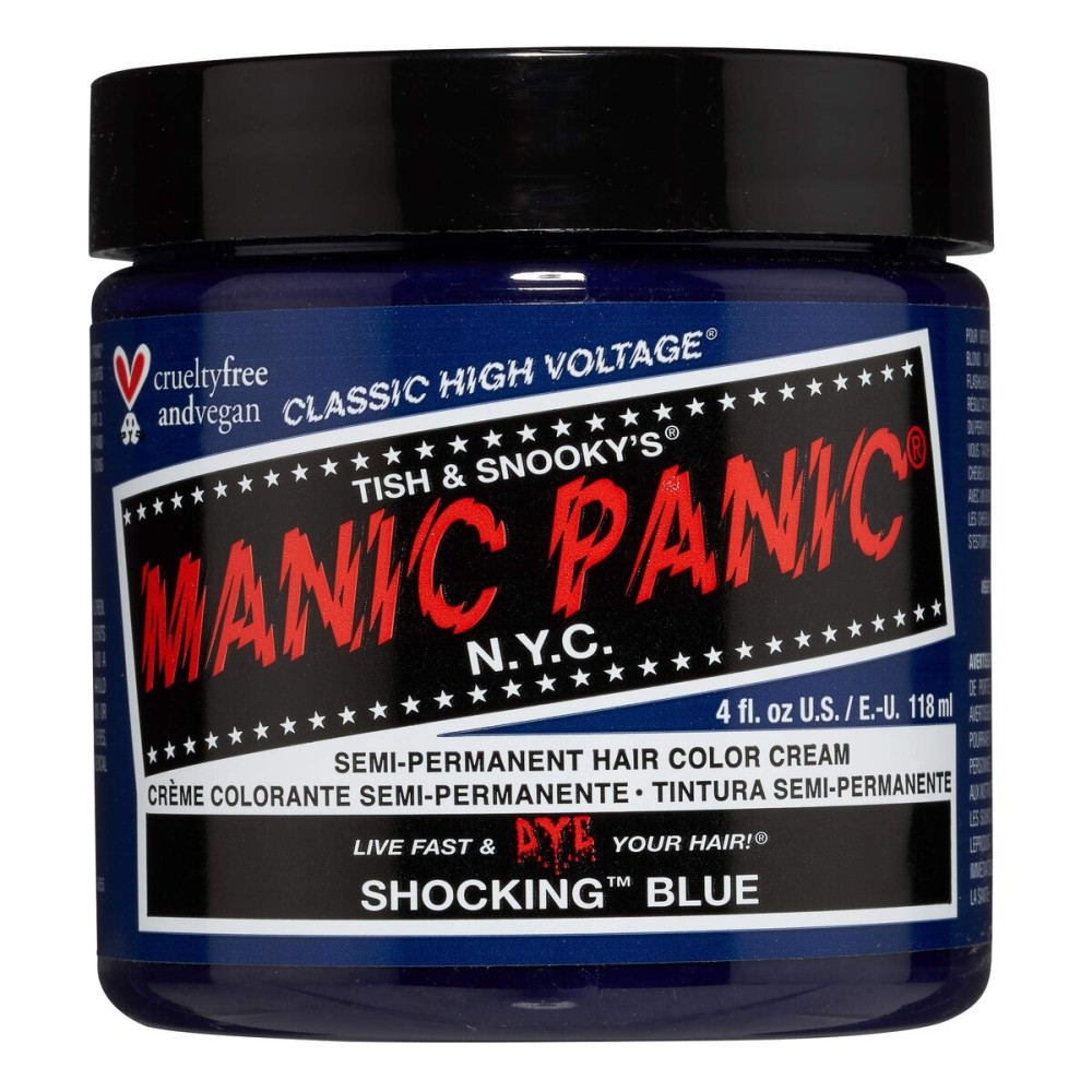 MANIC PANIC Classic Shocking Blue Semi Permanent Hair Color - Dark Cobalt Blue Hair Dye for Women & Men That Lasts 4-6 Weeks - Vegan, Ammonia & Cruelty-Free - Create & Mix Custom Shades (4oz)