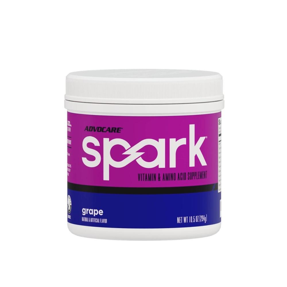 AdvoCare Spark - Energy Drink Mix - Vitamin & Amino Acid Supplement - Supports Energy & Focus - Portable Immune Support - Sugar-Free - Grape (10.5) Oz