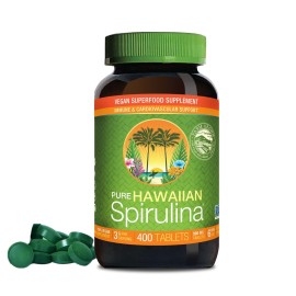 Nutrex Hawaii Pure Hawaiian Spirulina - Vegan Superfood, 500 mg Tablets, Farm Grown in Kona, Non-GMO, Immune Support & Cellular Energy, 400 Count