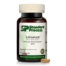 Standard Process Livaplex - Whole Food Bowel, Digestion and Digestive Health, Liver Health and Gallbladder Support with Spanish Black Radish, Betaine Hydrochloride, and Organic Carrot - 90 Capsules