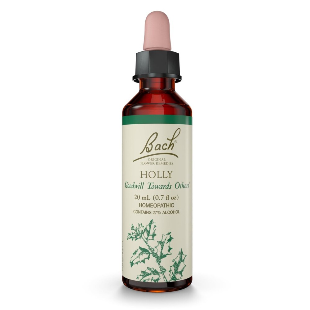 Bach Original Flower Remedies, Holly - Goodwill Towards Others - Natural Homeopathic Flower Essence for Emotional Balance - Vegan, Gluten Free, Sugar Free - 20mL Dropper