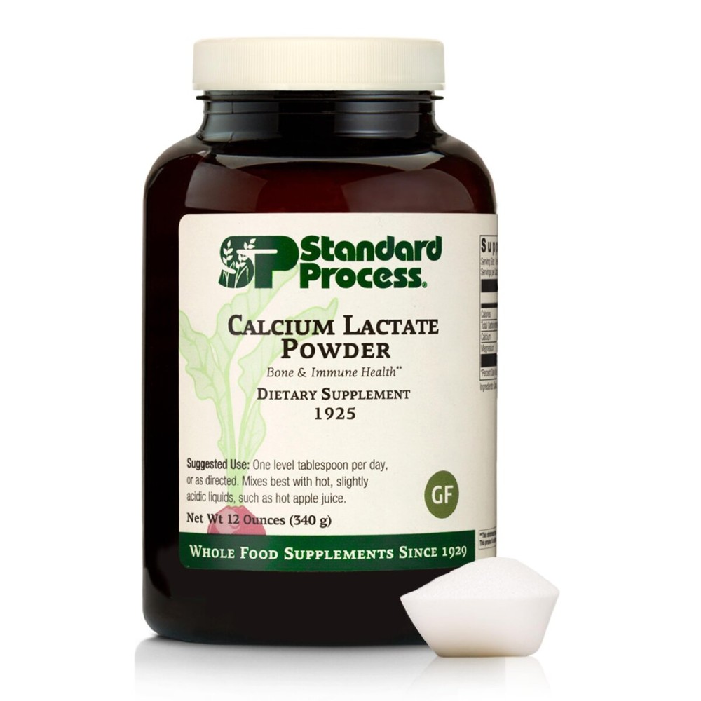 Standard Process - Calcium Lactate Powder - Bone Health & Immune Support - Calcium Magnesium Supplement for Bone Strength & Blood Health - Non-Dairy, Non-Soy & Gluten-Free - 12 oz