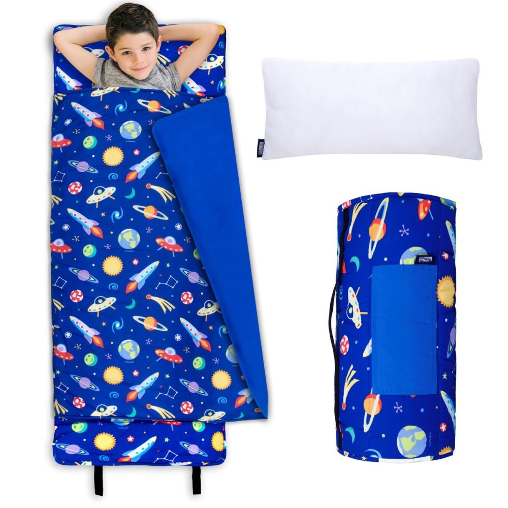 Wildkin Kids Original Nap Mat - Cozy Kids Sleep Mat with Pillow, Ideal for School & Travel - Out of This World