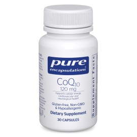 Pure Encapsulations CoQ10 120 mg - Coenzyme Q10 Supplement for Heart Health, Energy, Antioxidants, Brain & Memory Health - Cellular Health, Cognition & Cardiovascular Support* - 30 Capsules
