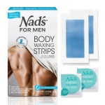 Nad\'s For Men Body Wax Strips - Wax Hair Removal For Men - At Home Waxing Kit With 20 Waxing Strips + 2 Calming Oil Wipes