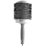 Olivia Garden Ceramic + Ion Round Thermal Hair Brush - Not Electrical - Professional Blowout Brush for Normal to Thick Hair - 4.25-Diameter Barrel - White and Grey - CI-80