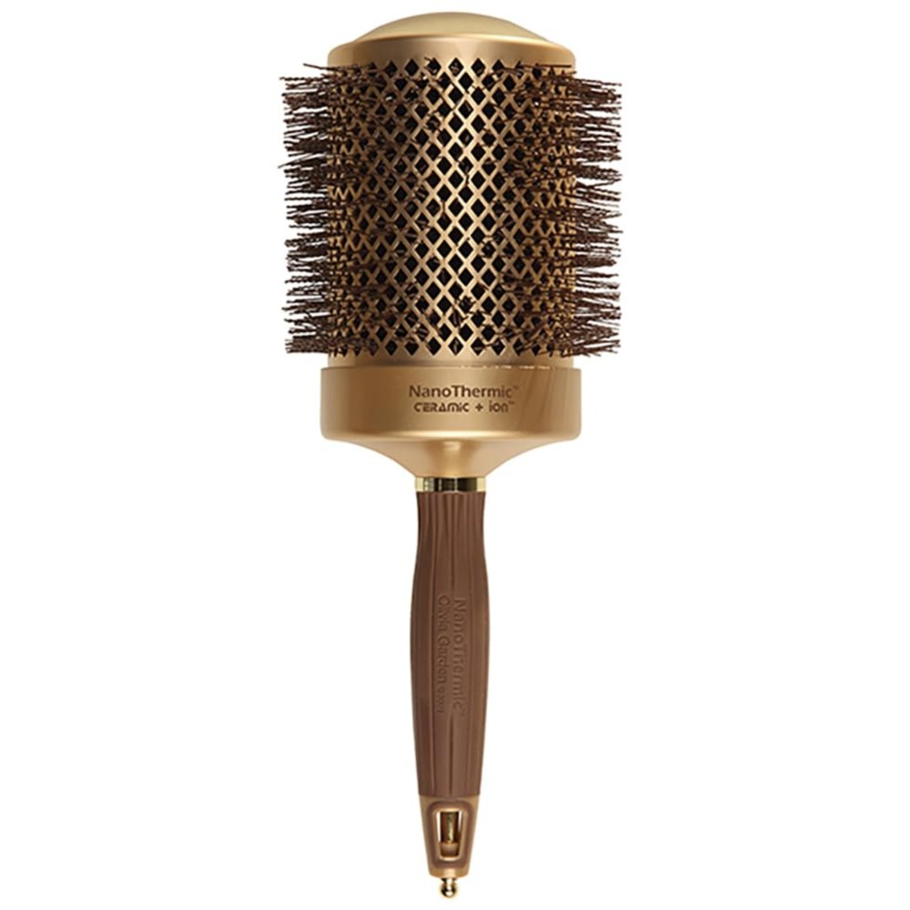 Olivia Garden NanoThermic Ceramic + Ion Round Thermal Hair Brush - Not Electrical - Professional Blowout Brush for Normal to Thick Hair - 3 1/4-Diameter Barrel - NT-82