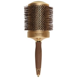 Olivia Garden NanoThermic Ceramic + Ion Round Thermal Hair Brush - Not Electrical - Professional Blowout Brush for Normal to Thick Hair - 3 1/4-Diameter Barrel - NT-82