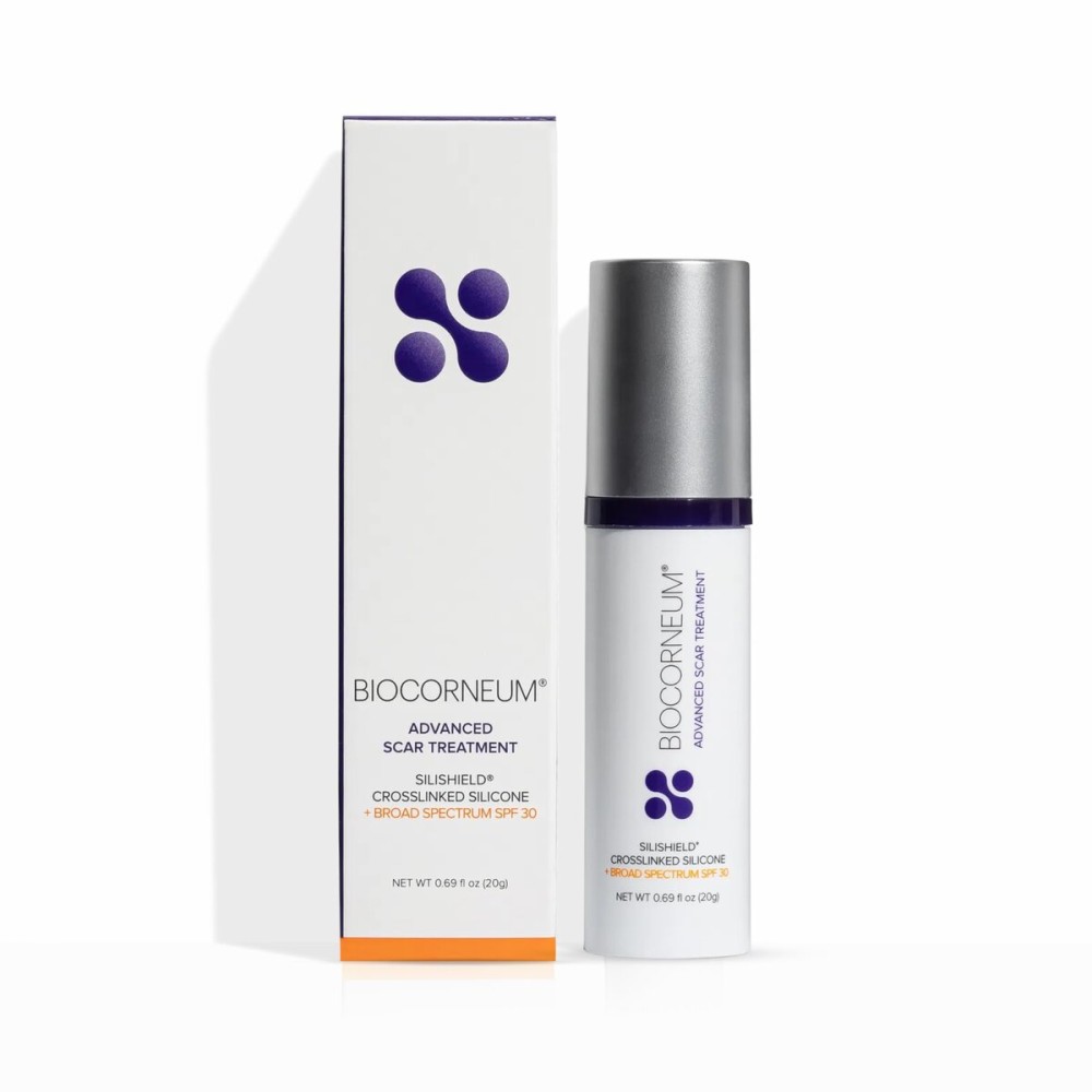 Biocorneum Advanced Scar Treatment with Silishield & SPF 30 20g - Fast-Drying, Water-Resistant Silicone Scar Gel - Surgeon Recommended Scar Removal for New & Old Scars - Suitable for Children
