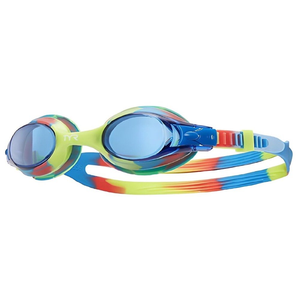 TYR Girls Pink & Purple Swimple Goggles, Blue/Yellow/Pink, One Size