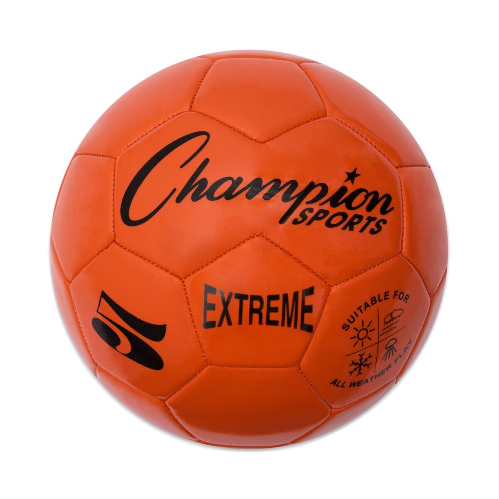 Champion Sports Extreme Series Soccer Ball Regulation Size 5 - Collegiate, Professional, and League Standard Kick Balls - All Weather, Soft Touch, Maximum Air Retention - For Adults, Teenagers, Orange