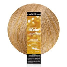 L\'OREAL TECHNIQUE HiColor Browns & Blondes Permanent Hair Color - Lifts Dark Hair in One Step Leaving No Brassiness, Rich and Smooth Creme Formula, Intense & Long-Lasting, H13 Natural Blonde