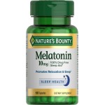 Nature\'s Bounty Melatonin, 100% Drug-Free Sleep Aid, Dietary Supplement, 10 mg, 60 Count