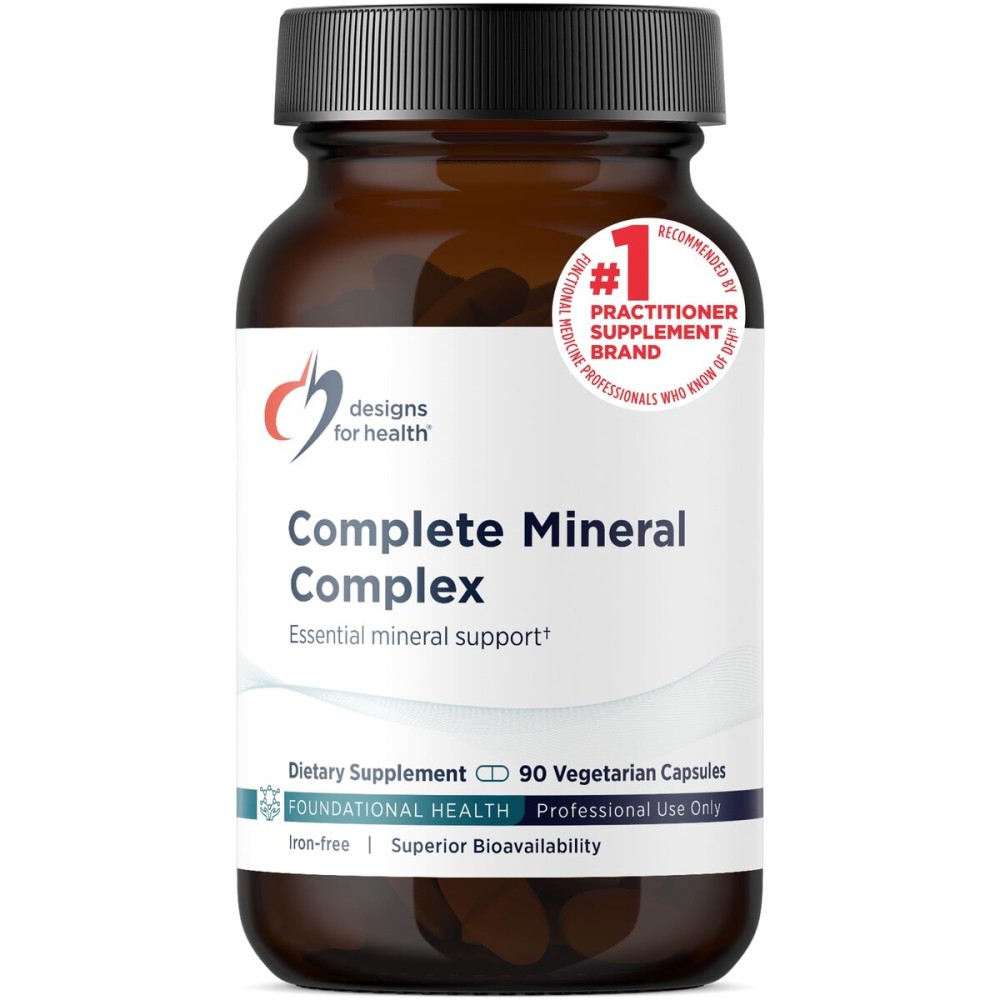 Designs for Health Complete Mineral Complex - Essential + Trace Minerals Supplement with Magnesium Malate, Chromium, Zinc + More - Iron-Free Multi Minerals Blend - Vegan + Gluten Free (90 Capsules)