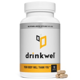 drinkwel for Better Mornings - Premium Multivitamin Supplement - Liver Support & Immune Support- Milk Thistle, Vitamin C, Zinc, Magnesium - 30 Count - Single Bottle
