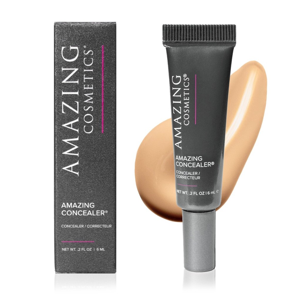 AmazingCosmetics Amazing Concealer, Full Coverage with Pin Dot Amounts, Long Wear Concealer Makeup for Undereye Dark Circles, Blemishes and Spots, Color Correcting, Skin- Like Finish