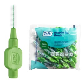 TePe Pack of 25 Interdental Brush Original, Soft Dental Brush for Teeth Cleaning, 5, Green