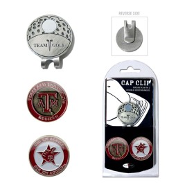 Team Golf NCAA Texas A&M Aggies Cap Clip With 2 Golf Ball Markers Golf Cap Clip with 2 Removable Double-Sided Enamel Magnetic Ball Markers, Attaches Easily to Hats